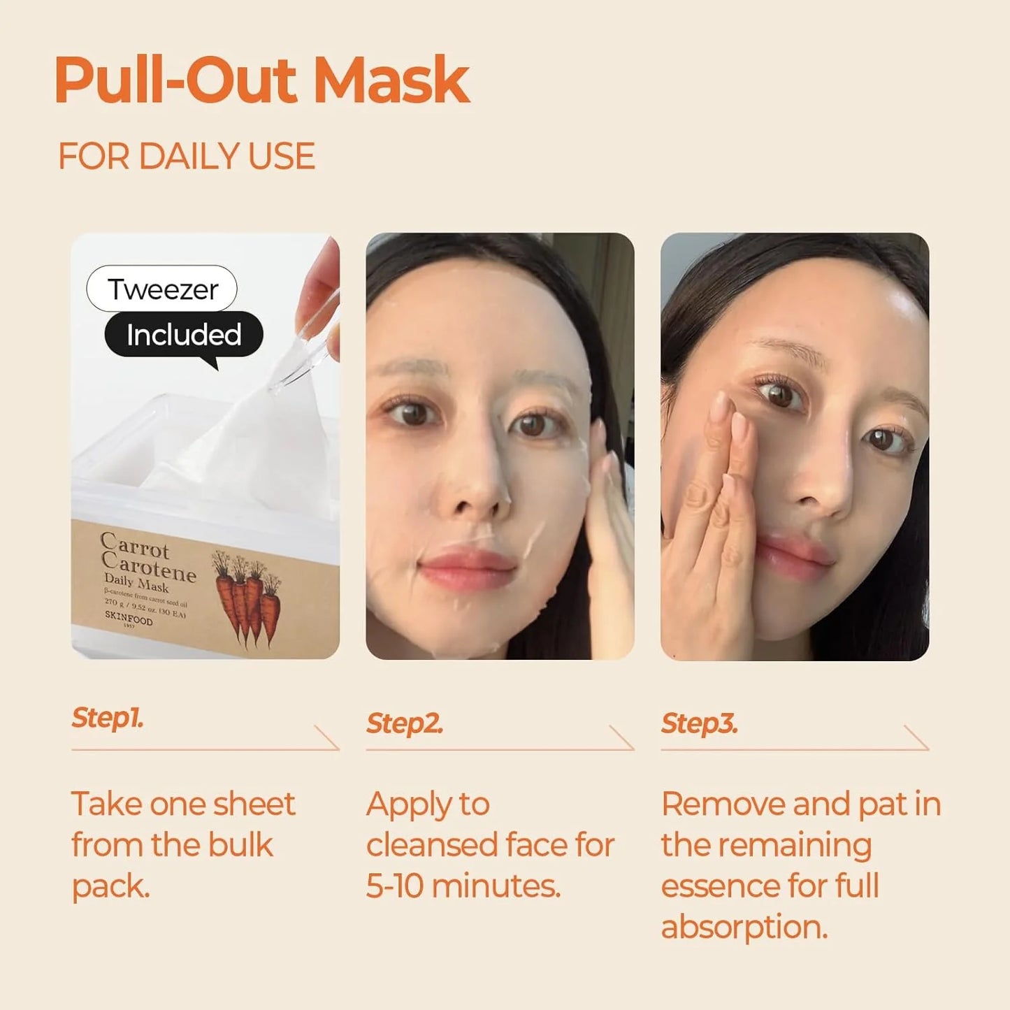 SKINFOOD Carrot Carotene Daily Mask 30 Pcs