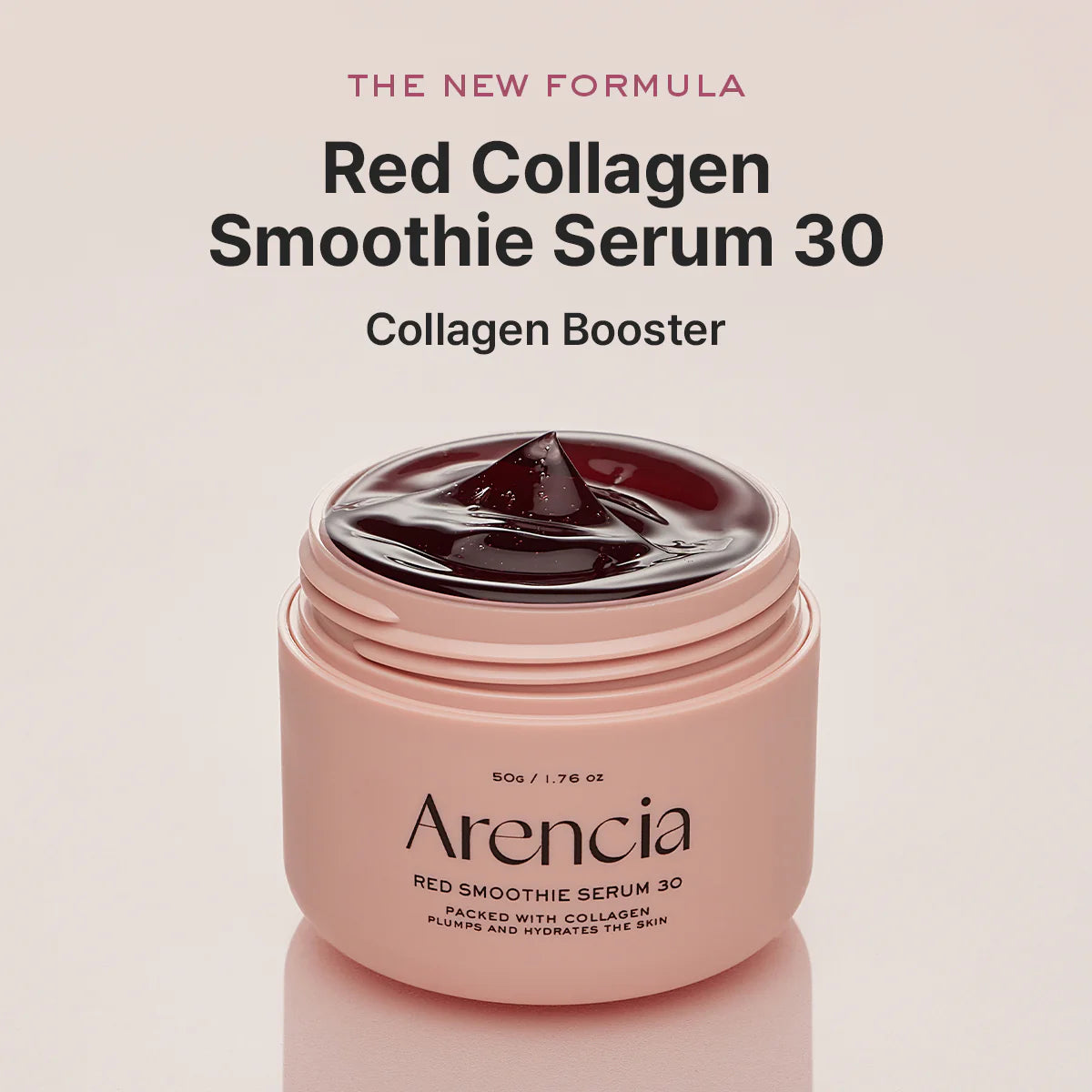 Arencia Overnight Red Smoothie Face Mask Serum, Glowing & Soothing with 30% red collagen, Niacinamide, Peptide, Vitamin E