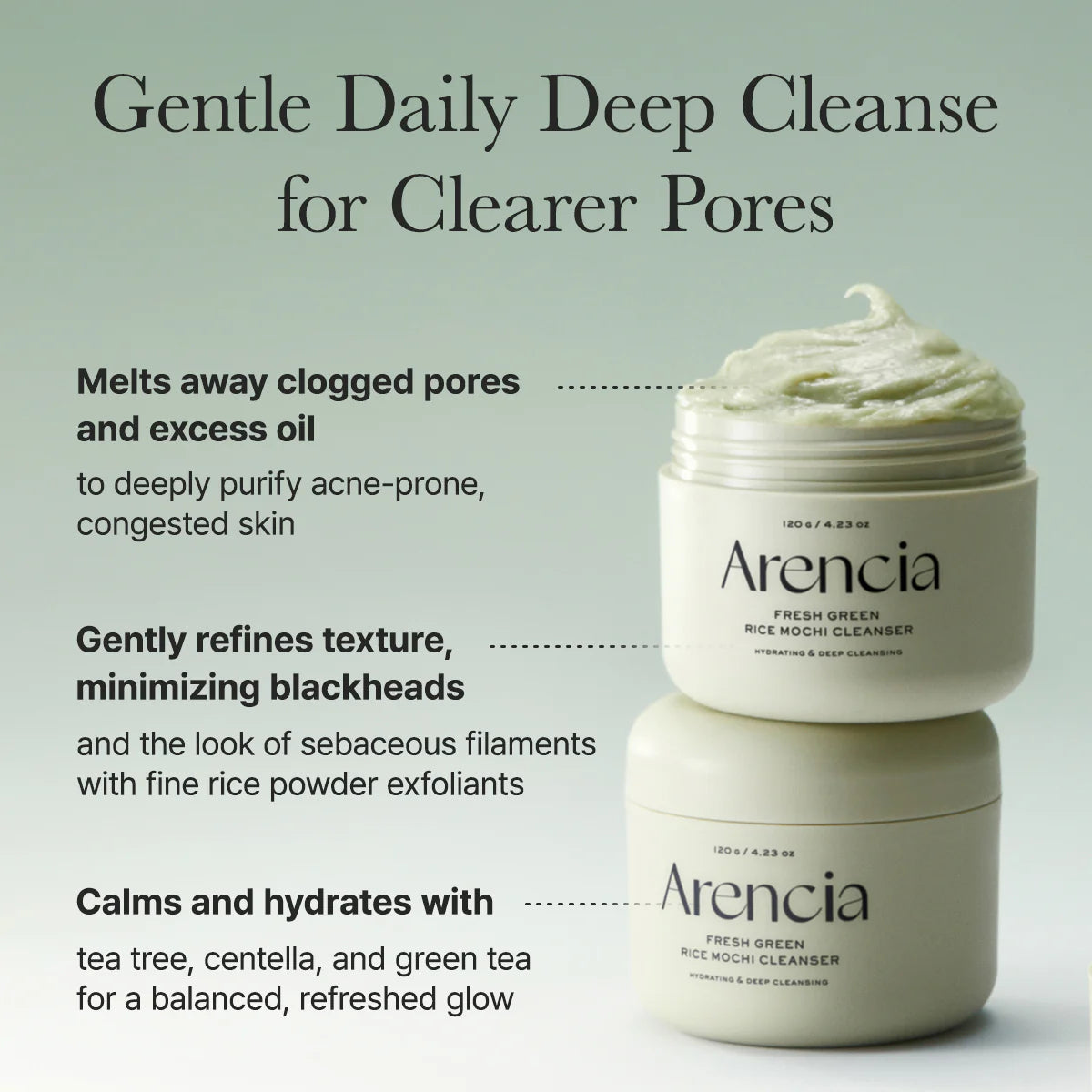 Arencia Fresh Green Mochi Cleanser 50g