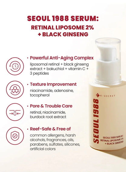 SEOUL 1988 Serum : Retinal Liposome 2% + Black Ginseng